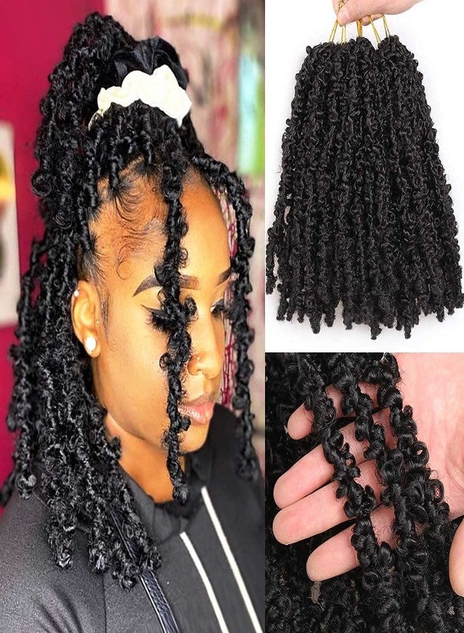 Beverlee Butterfly Locs Crochet Hair Short 2 Packs Black Crochet Bob Hair 12 Inch Messy Distressed Faux Locs Crochet Braids Pre-twisted Soft Locs Hair for Women #1B… - Image 1